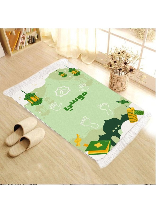 سجادة صلاة مبطنة بتصميم عربي ملون. مريحة للركبتين ومريحة للعينين.